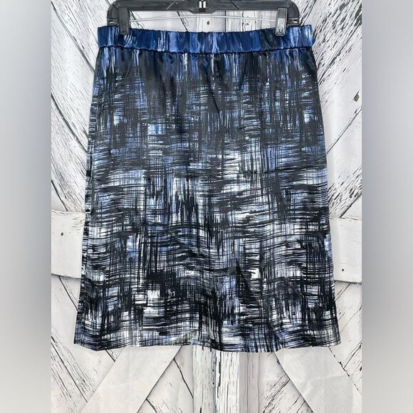 NWT Chico’s Blue Crosshatch Skirt Pull On Styles M - Picture 1 of 6